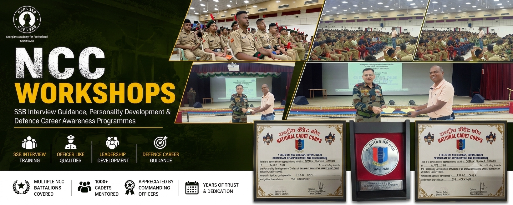 NCC Workshop by GAPS SSB In delhi ncc headquarters