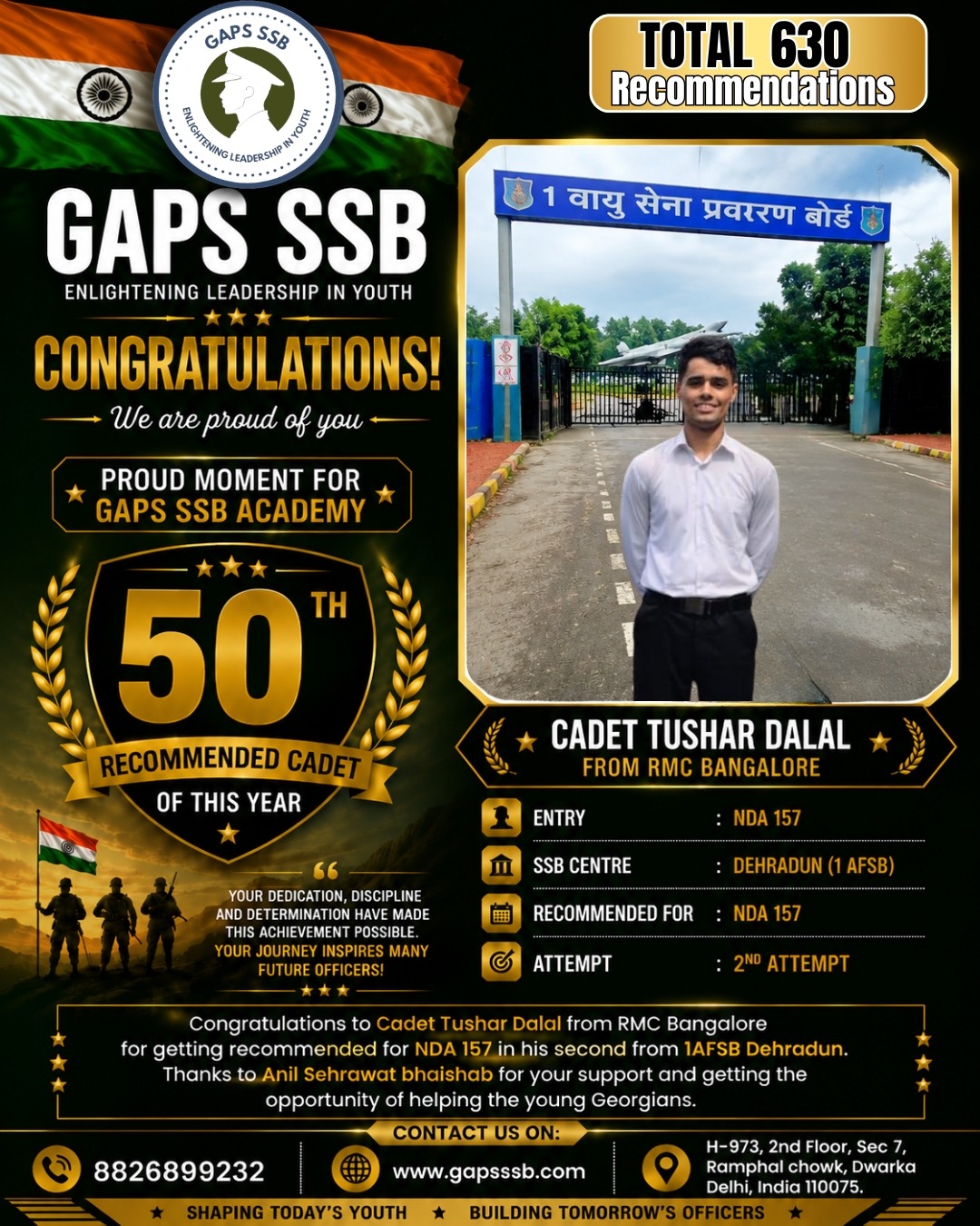 Recommended NDA 157 Student by GAPS SSB