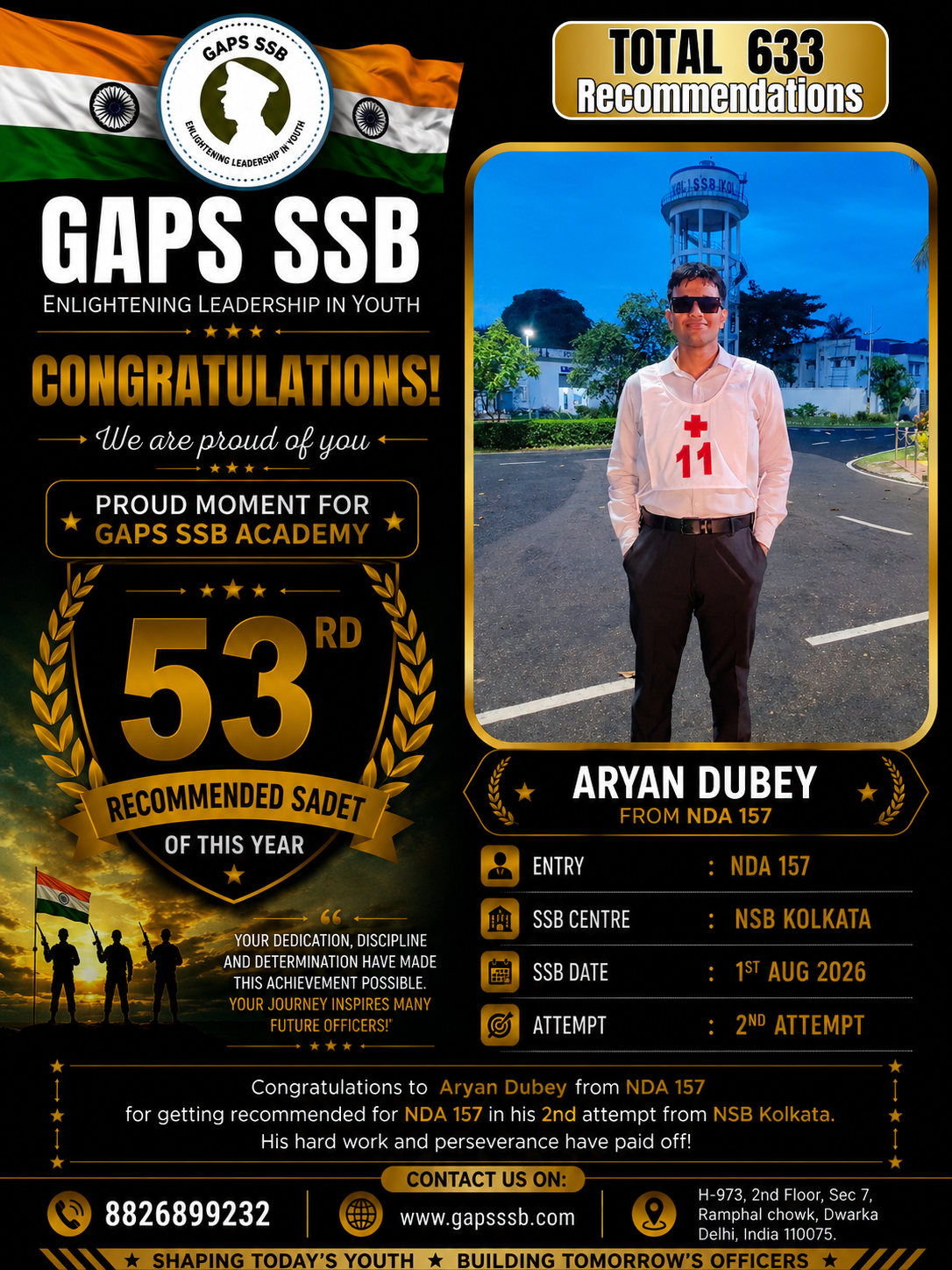 Aryan NDA 157 Recommended from GAPS SSB